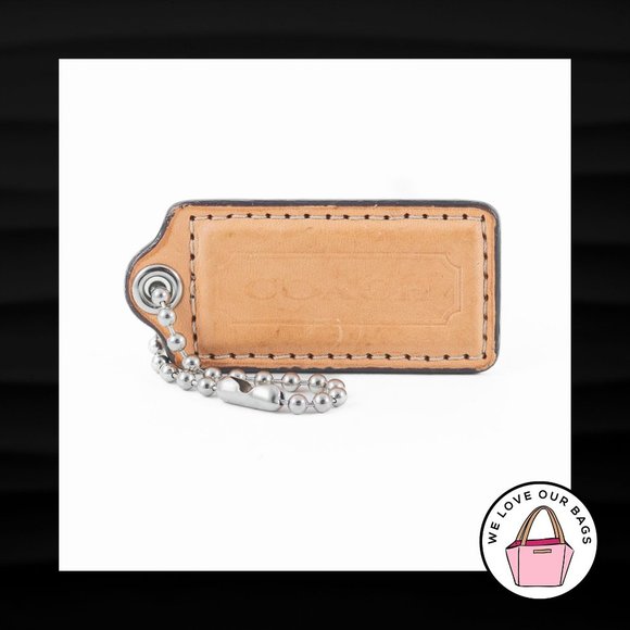 2.25" Medium COACH TAN BROWN LEATHER KEY FOB BAG CHARM KEYCHAIN HANGTAG TAG - Picture 1 of 1